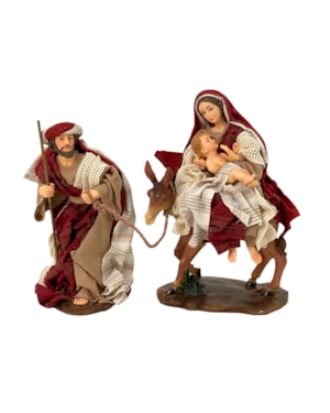IMAGEM NOSSA SENHORA DO DESTERRO 15CM ROUPA TECIDO VERMELHO 2 PEÇAS