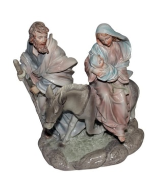 IMAGEM NOSSA SENHORA DO DESTERRO MENINO JESUS 30CM DE ALTURA PINTURA ESTILO PORCELANA