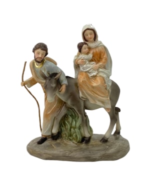 IMAGEM NOSSA SENHORA DO DESTERRO MENINO NO COLO 30CM DE ALTURA - ROUPA LARANJA
