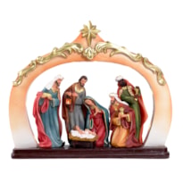 IMAGEM SAGRADA FAMÍLIA C/ LUZ 19CM DE ALTURA COM REIS MAGOS SANTINI