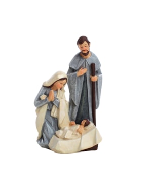 IMAGEM SAGRADA FAMÍLIA CINZA 12CM DE ALTURA