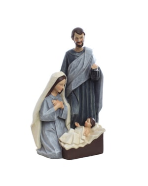 IMAGEM SAGRADA FAMÍLIA CINZA 21CM DE ALTURA
