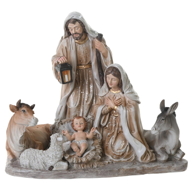 IMAGEM SAGRADA FAMÍLIA NASCIMENTO 25CM DE ALTURA ESTILO DE PORCELANA