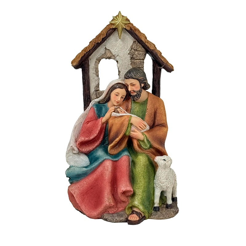IMAGEM SAGRADA FAMÍLIA SENTADA 26CM DE ALTURA SANTINI