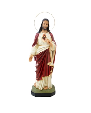 IMAGEM SAGRADO CORAÇÃO DE JESUS 105CM COM OLHO VIDRO