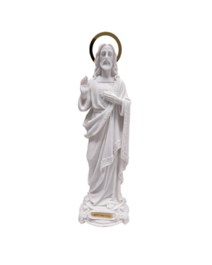 IMAGEM SAGRADO CORACAO DE JESUS 35 CM DE ALTURA C/AUREOLA RESINA