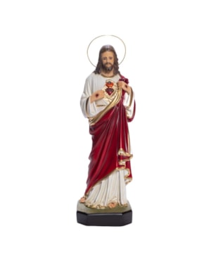 IMAGEM SAGRADO CORAÇÃO DE JESUS 45CM DE ALTURA C/ OLHOS DE VIDRO