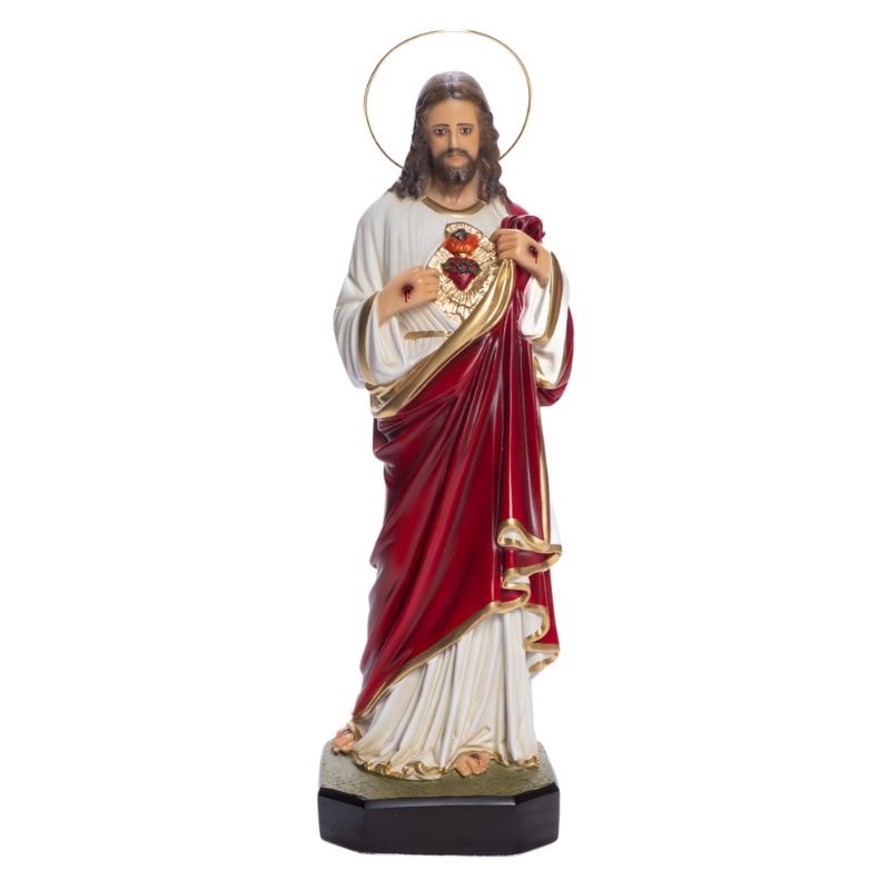 IMAGEM SAGRADO CORAÇÃO DE JESUS 45CM DE ALTURA C/ OLHOS VIDRO