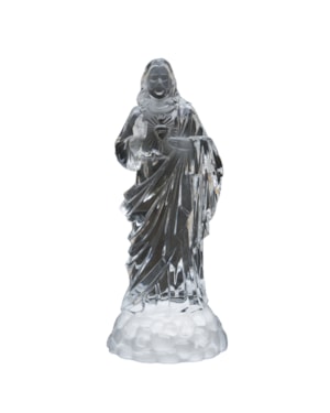 IMAGEM SAGRADO CORAÇÃO DE JESUS ACRÍLICO COM LUZ 20CM DE ALTURA
