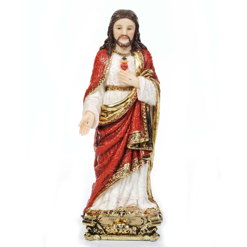 IMAGEM SAGRADO CORAÇÃO DE JESUS BARROCO 20CM DE ALTURA