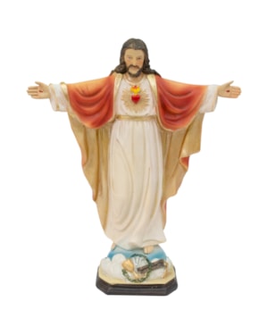IMAGEM SAGRADO CORAÇÃO DE JESUS BRAÇOS ABERTOS 20CM DE ALTURA