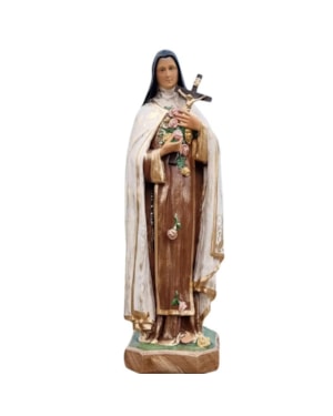 IMAGEM SANTA TERESINHA, ENVELHECIDA, RESINA, 60CM