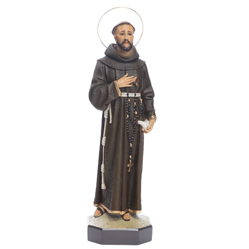 IMAGEM SÃO FRANCISCO DE ASSIS DE 62CM DE ALTURA C/ OLHOS DE VIDRO