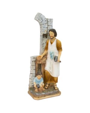 IMAGEM SÃO JOSÉ CARPINTEIRO COM MENINO JESUS 30CM DE ALTURA