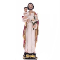 IMAGEM SÃO JOSÉ  (ROUPA BRANCA) MANTO VERMELHO 30CM DE ALTURA