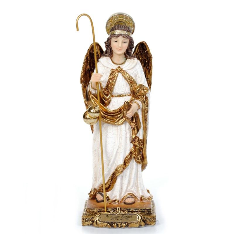 IMAGEM SÃO RAFAEL ARCANJO BARROCO 20CM DE ALTURA