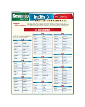 INGLES 3 - ORTOGRAFIA - RESUMAO ESCOLAR - 1