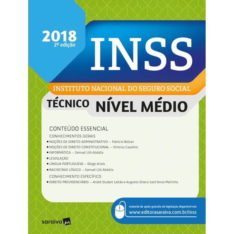 INSS : INSTITUTO NACIONAL DO SEGURO SOCIAL - 2ª EDIÇÃO 2018: TÉCNICO DO SEGURO SOCIAL