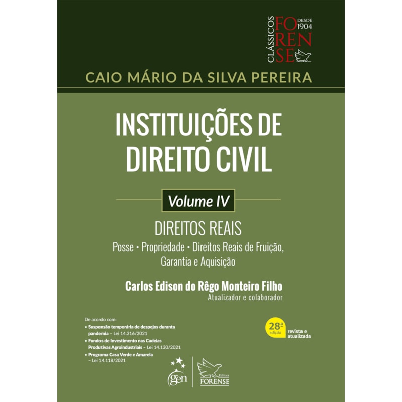 INSTITUIÇÕES DE DIREITO CIVIL - DIREITOS REAIS - VOL. IV