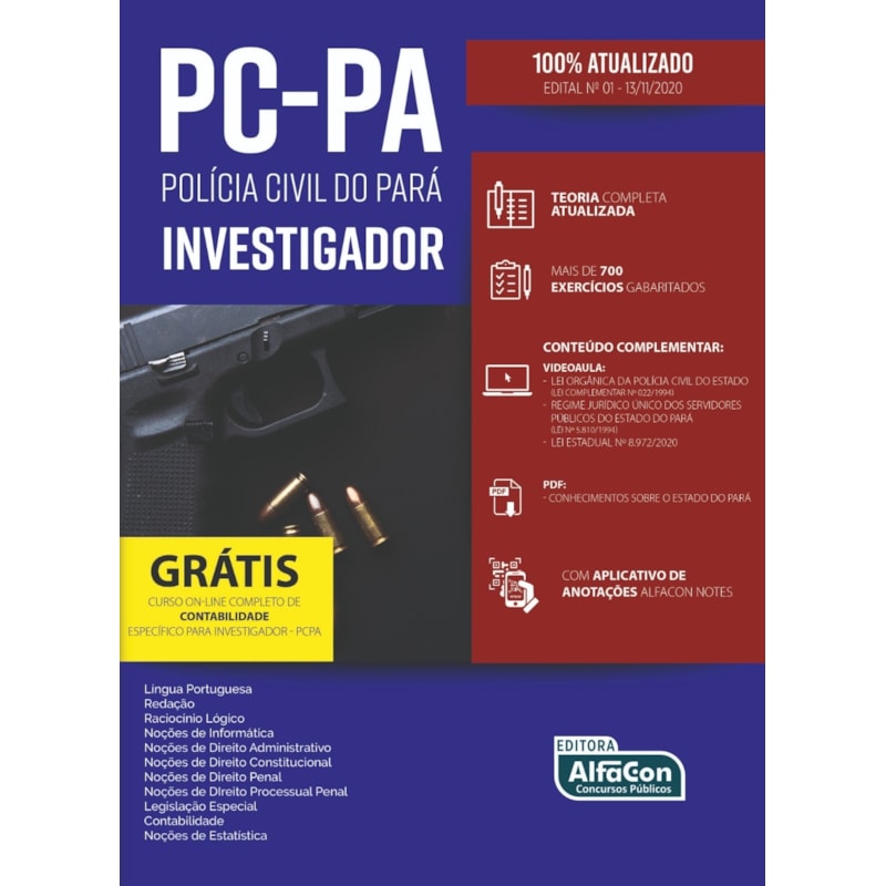 INVESTIGADOR DA POLÍCIA CIVIL DO PARÁ (PC-PA): EDITAL 2020
