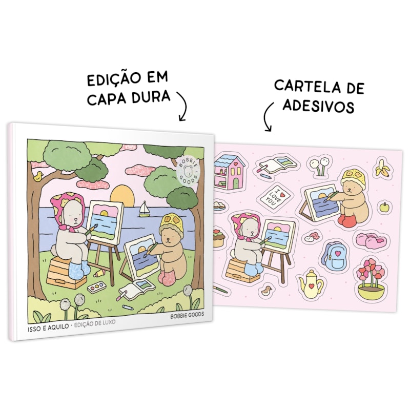 ISSO E AQUILO (THIS & THAT) - LIVRO DE COLORIR OFICIAL BOBBIE GOODS - EDIÇÃO EM CAPA DURA COM CARTELA DE ADESIVOS
