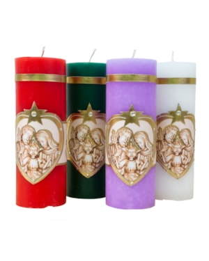 JOGO DE 4 VELAS 20X7CM SAGRADA FAMÍLIA - MODELO 2