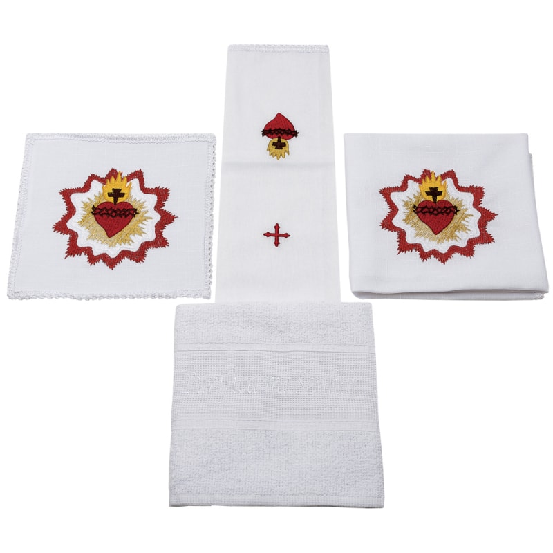 JOGO DE ALTAR SAGRADO CORAÇÃO BRANCO