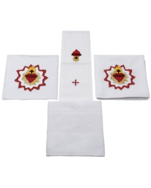 JOGO DE ALTAR SAGRADO CORAÇÃO BRANCO
