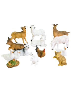 JOGO DE ANIMAIS 20CM DE ALTURA COM 12 PEÇAS