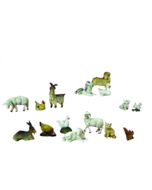 JOGO DE ANIMAIS 9CM DE ALTURA COM 15 PEÇAS