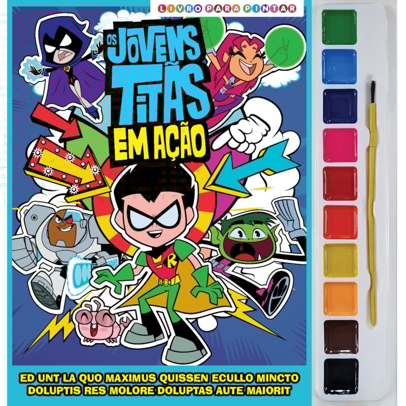 JOVENS TITANS LIVRO PARA PINTAR COM AQUARELA