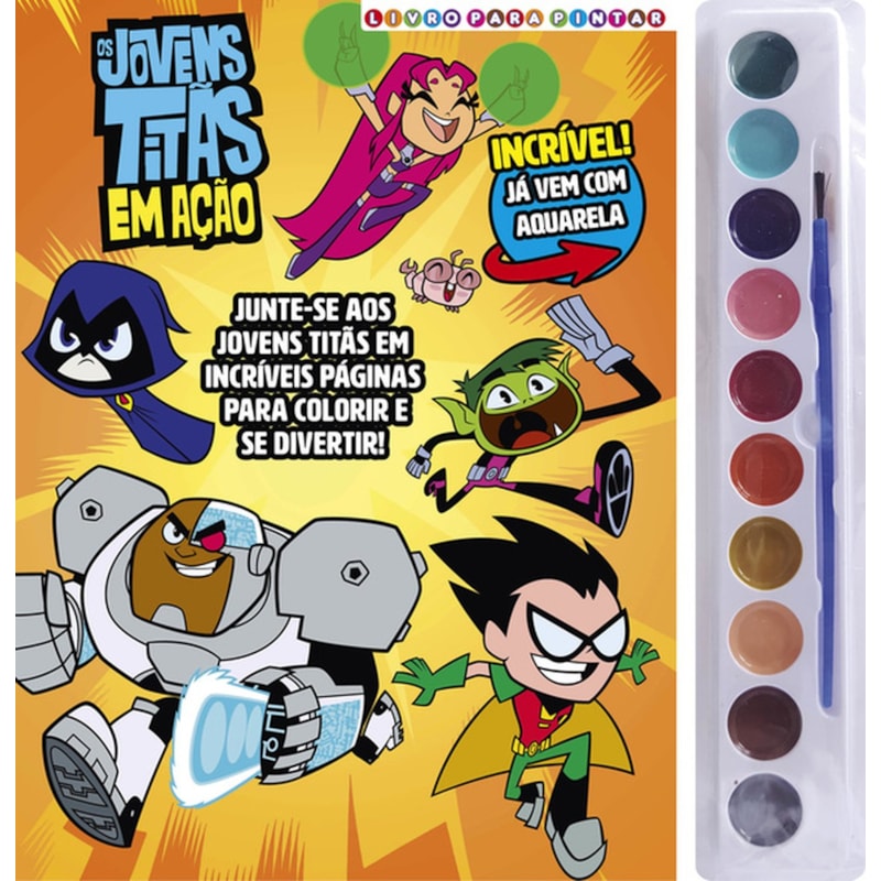 JOVENS TITÃS LIVRO PARA PINTAR COM AQUARELA