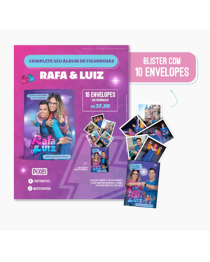 KIT 10 ENVELOPES COM 50 CROMOS DO LIVRO ILUSTRADO OFICIAL RAFA & LUIZ