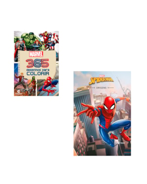KIT 365 DESENHOS PARA COLORIR MARVEL E LIVRO DE HISTÓRIAS HOMEM-ARANHA