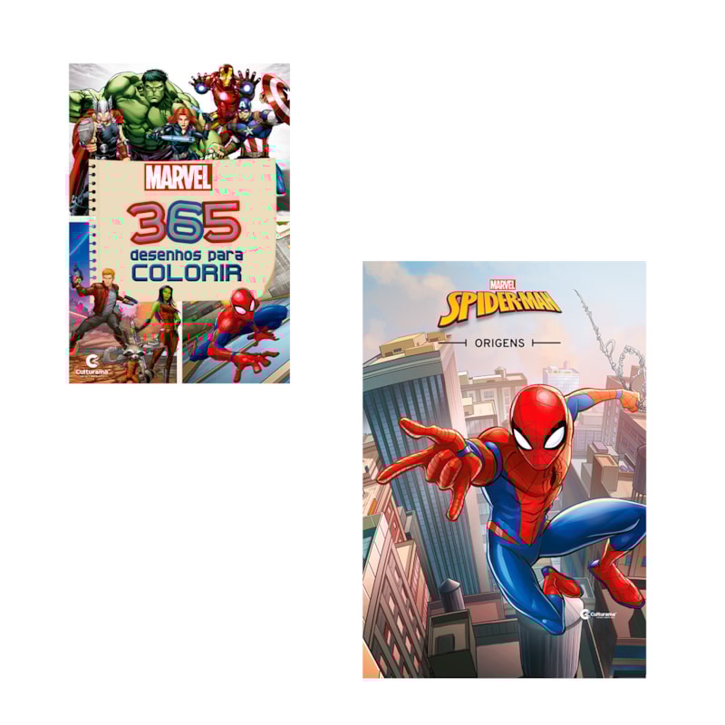 KIT 365 DESENHOS PARA COLORIR MARVEL E LIVRO DE HISTÓRIAS HOMEM-ARANHA