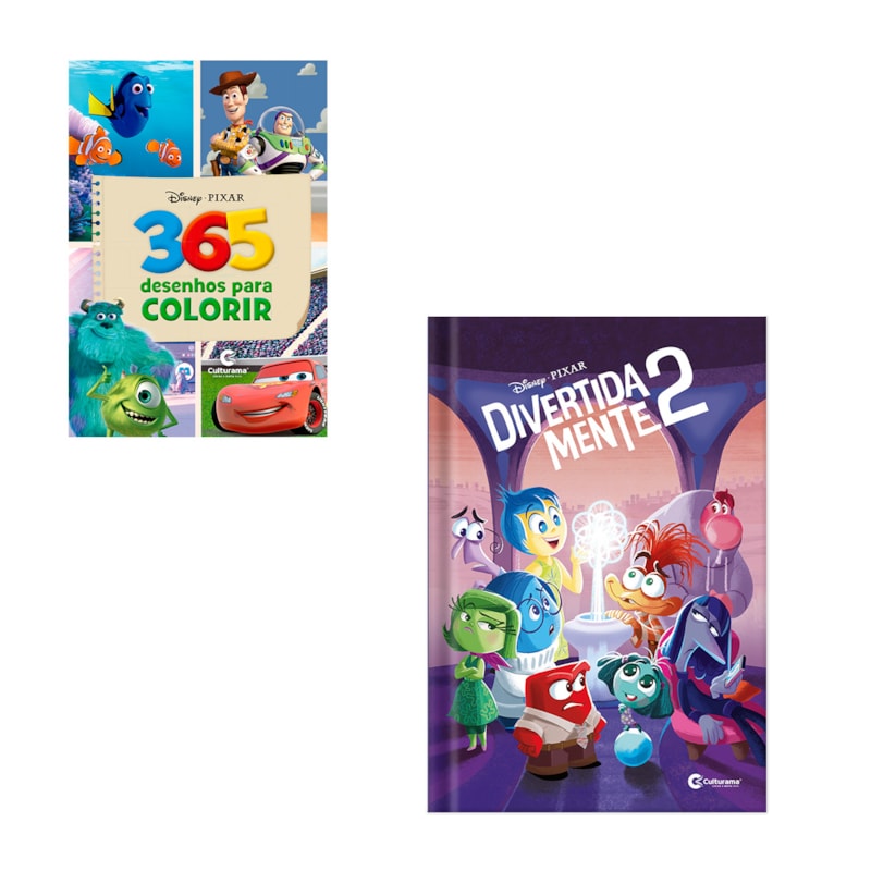 KIT 365 DESENHOS PARA COLORIR PIXAR E LIVRO DE HISTÓRIAS DIVERTIDA MENTE 2