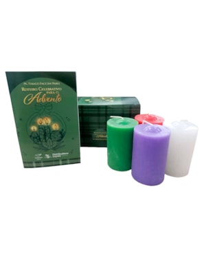 KIT 4 VELAS PARA VIVER O ADVENTO EM FAMÍLIA C/ LIVRO EXPLICATIVO
