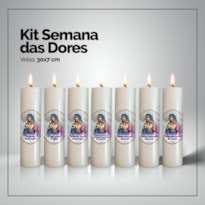 KIT 7 VELAS SEMANA DAS DORES - BRANCO