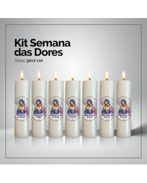 KIT 7 VELAS SEMANA DAS DORES - BRANCO