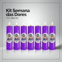 KIT 7 VELAS SEMANA DAS DORES - ROXO