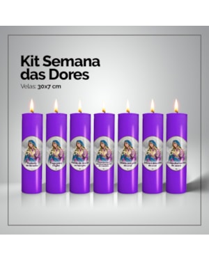 KIT 7 VELAS SEMANA DAS DORES - ROXO