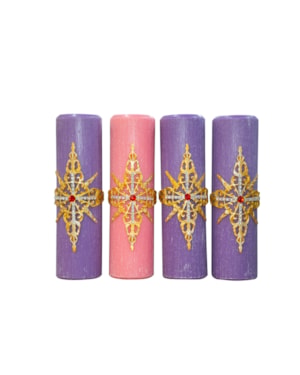 KIT ADVENTO ESTRELA DE NATAL 25X7 ROXO E ROSA