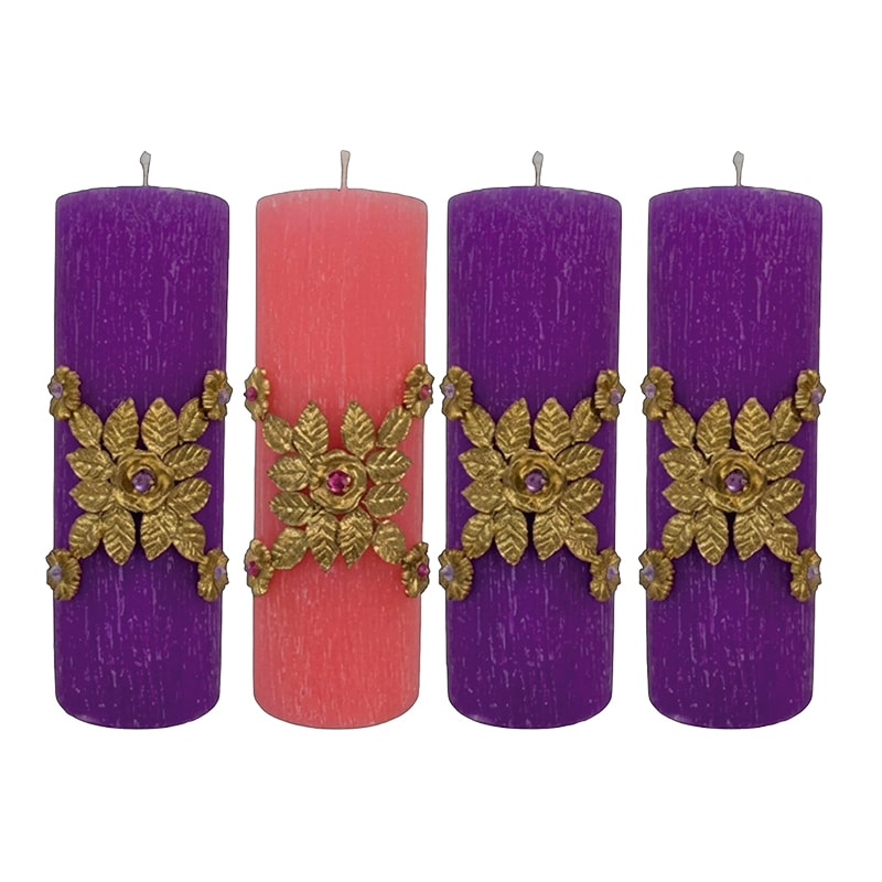 KIT ADVENTO FLOR - 20X7 - 3 ROXAS 1 ROSA