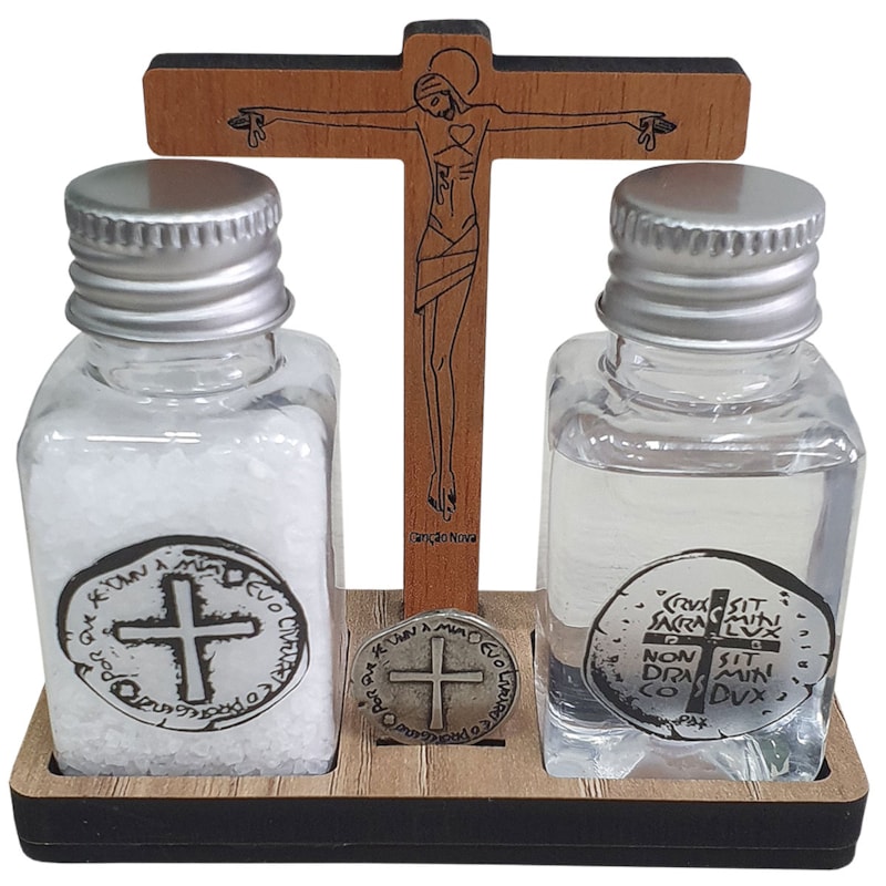 KIT ÁGUA, SAL E MEDALHA DAS DUAS CRUZES