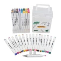 Kit Art Marker 48 Cores - Canetas Marcadoras Ponta Dupla com Estojo Acrílico