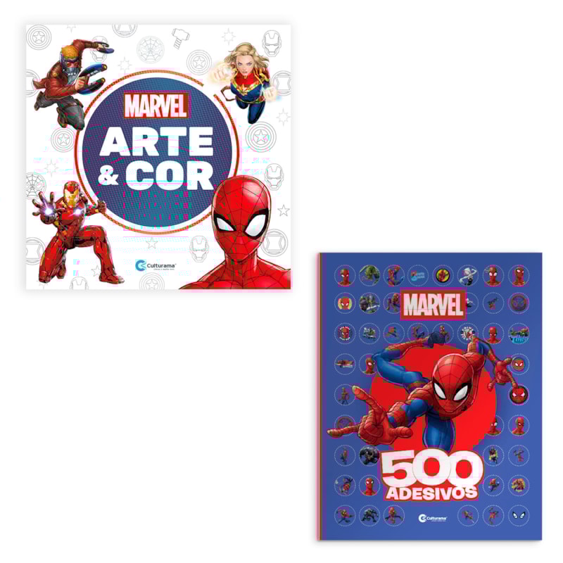 KIT ARTE E COR MARVEL E 500 ADESIVOS HOMEM-ARANHA