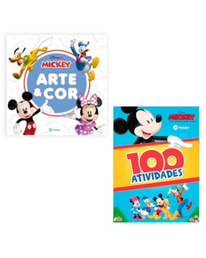 KIT ARTE E COR MICKEY E MINNIE E 100 ATIVIDADES MICKEY E AMIGOS
