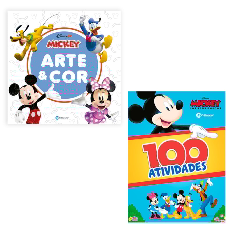 KIT ARTE E COR MICKEY E MINNIE E 100 ATIVIDADES MICKEY E AMIGOS