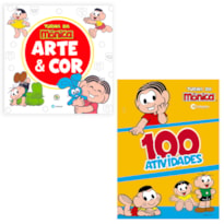 KIT ARTE E COR TURMA DA MÔNICA E 100 ATIVIDADES TURMA DA MÔNICA