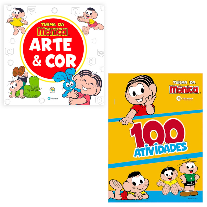 KIT ARTE E COR TURMA DA MÔNICA E 100 ATIVIDADES TURMA DA MÔNICA